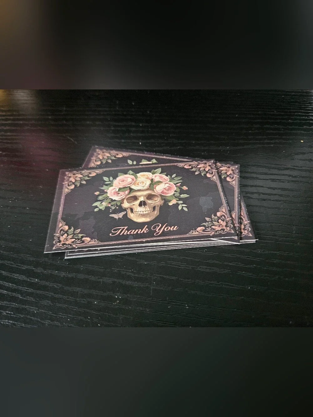 Skull Floral Crown Thank You cards